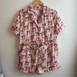 Bouffants and Broken Hearts Pink and Red Cheetahs in Heels Womens Pajama Set